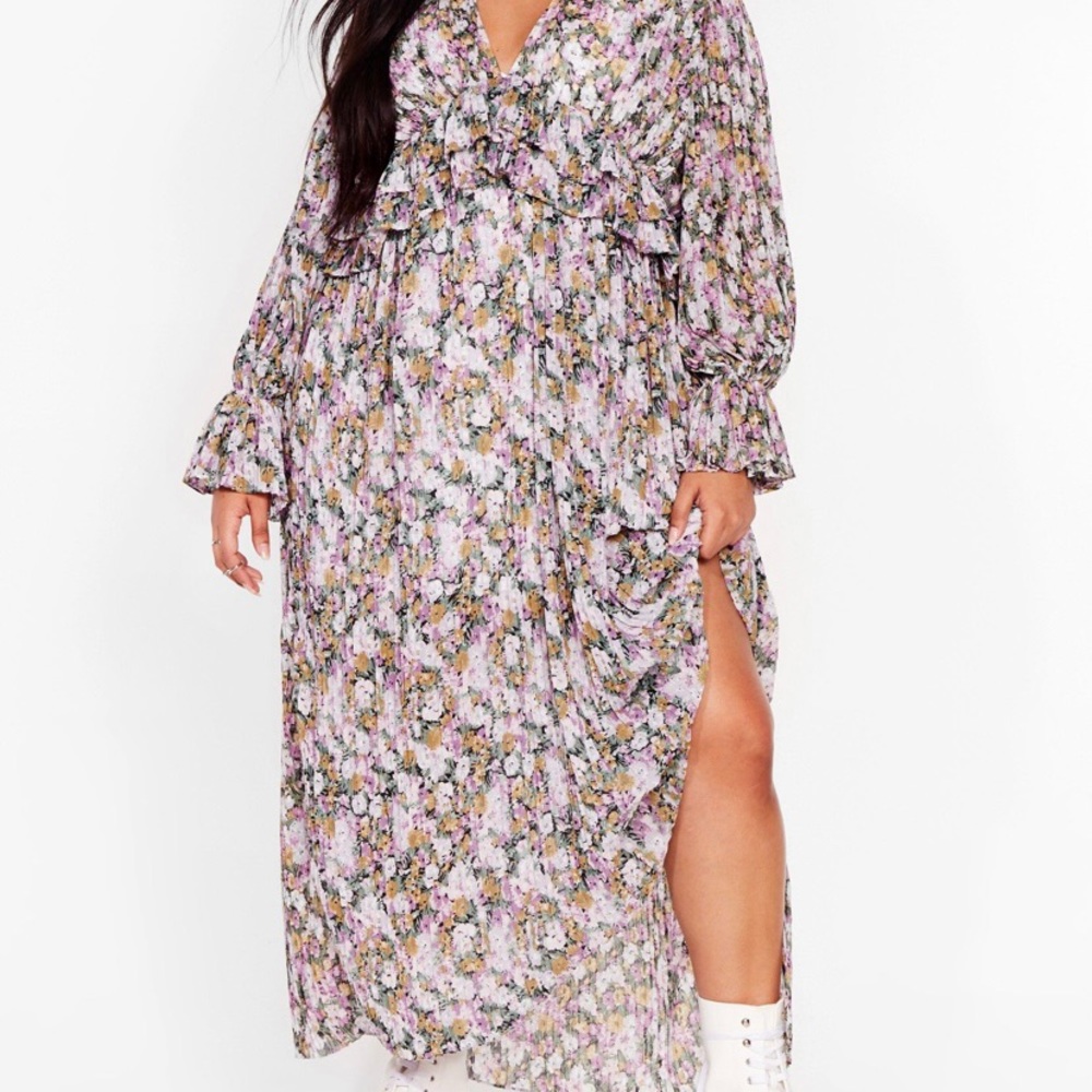 Nastygal floral maxi dress